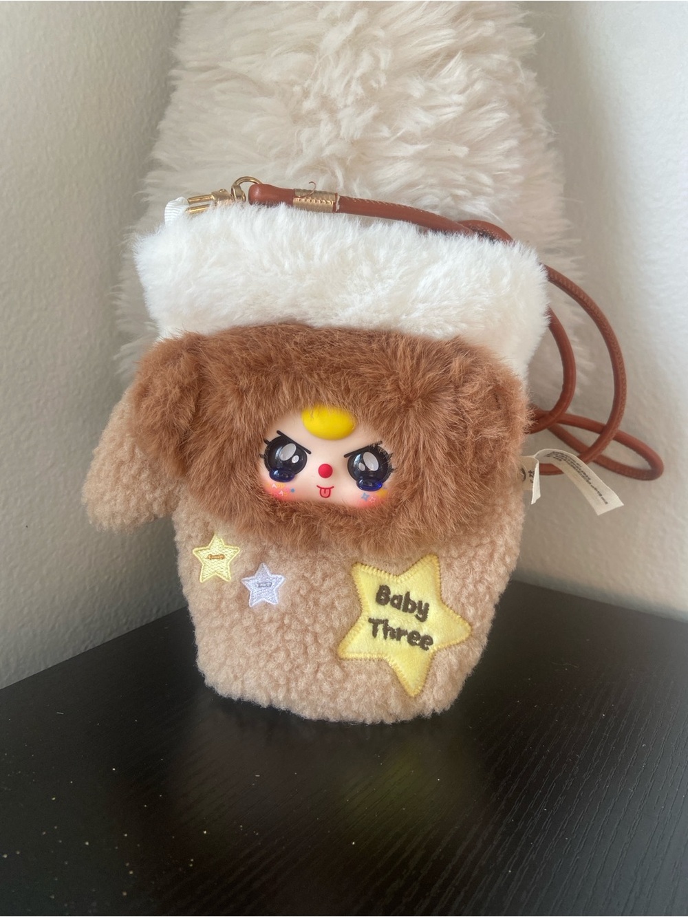 Baby Three Plush Phone Bag, Bear in a Mitten, New